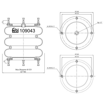 Federbalg, Luftfederung FEBI BILSTEIN 109043 für GIGANT