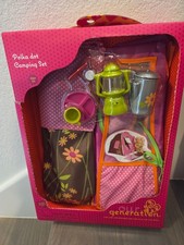 Our Generation Camping Tent Set for 18" Doll 2012 Pink Polka Dots Lantern AG