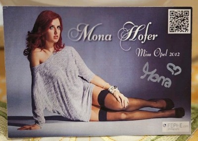 Mona Hofer, Miss OPEL 2012, handsignierte Autogrammkarte