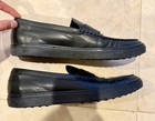 TOD’s Men’s 10 penny Loafer Shoes Vintage Black Leather Italy slip on dress tods — photo 3