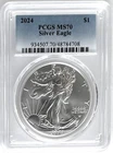 2024 SILVER EAGLE PCGS MS70 CLASSIC BLUE LABLE SPOTS