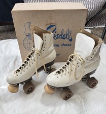 Vintage Riedell Roller Skates Box Women's 7.5 Quad Sure-Grip Cottrell Redwing