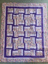 Pink Purple Letters Crib Comforter Quilt