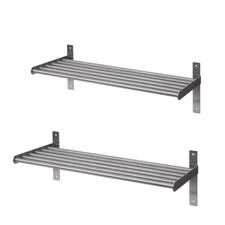 2x IKEA GRUNDTAL Wall Shelf 60cm Stainless Steel Kitchen Storage Rack unit UK