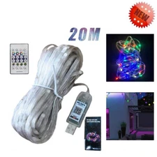 Smart Rainbow LED Permanent Outdoor Lights USB Bluetooth APP Control 200LEDs USA