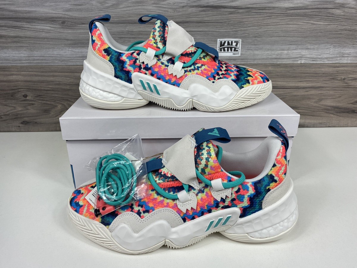 NEW RELEASE Adidas TRAE YOUNG Core White Mint 'Tie Dye' Size