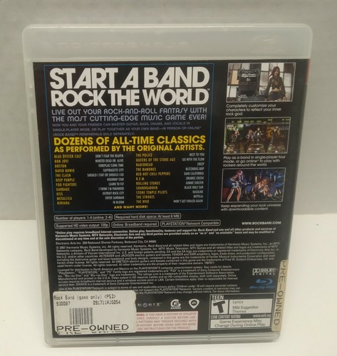 Rock Band (Sony PlayStation 3 PS3, 2007) disco, manuale e custodia **EUC** - Foto 2 di 2