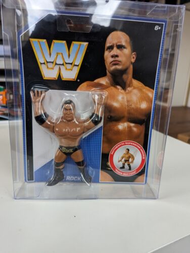 WWE MATTEL RETRO SERIES 2 THE ROCK MOC WITH CASE W...