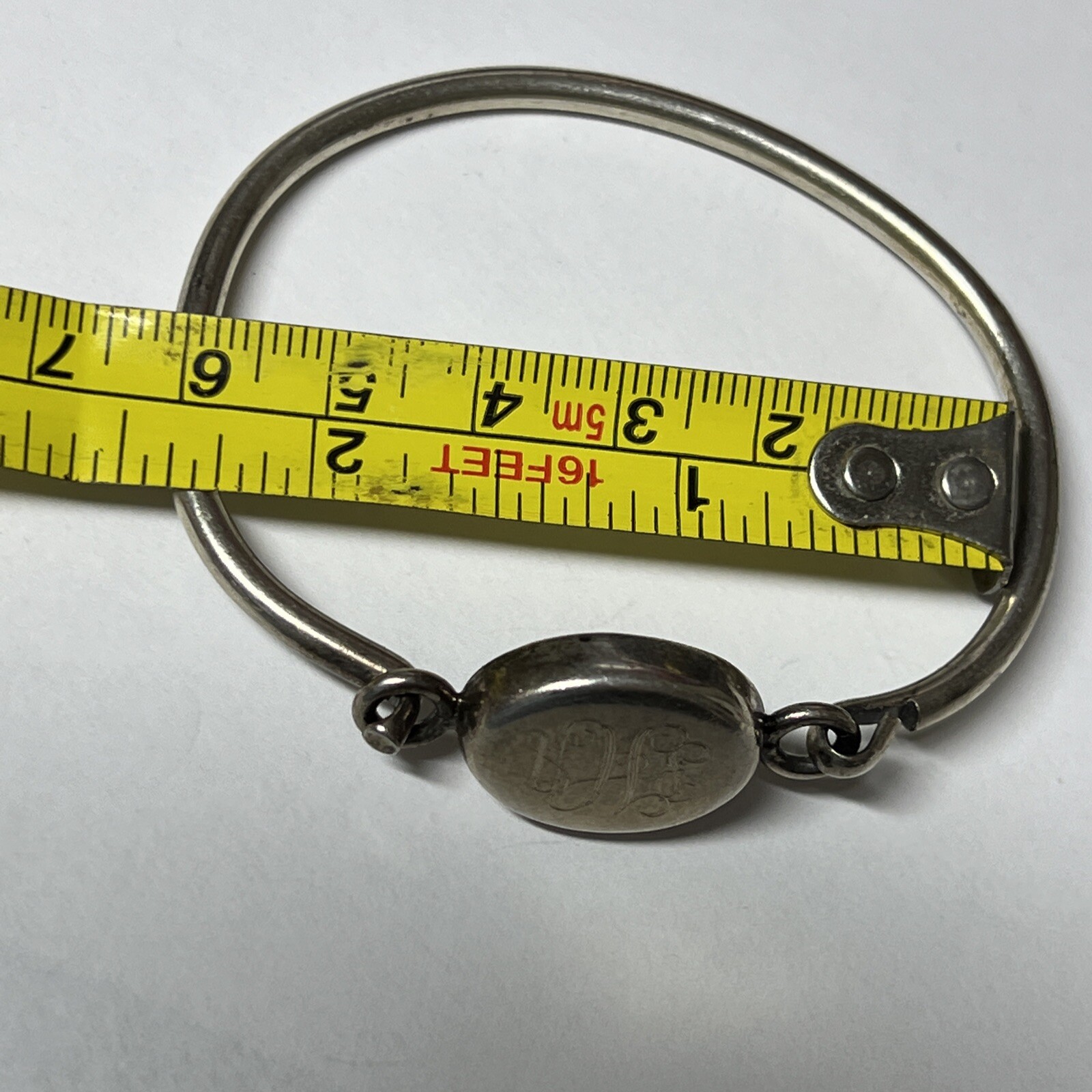 Monogram Sterling Silver Round Bangle Bracelet - image 4