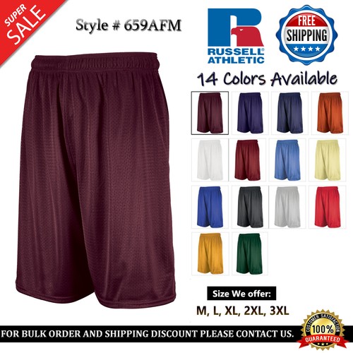 Russell Athletic Men's 100% Polyester Dri-Power Sport Gym Mesh Shorts 659AFM