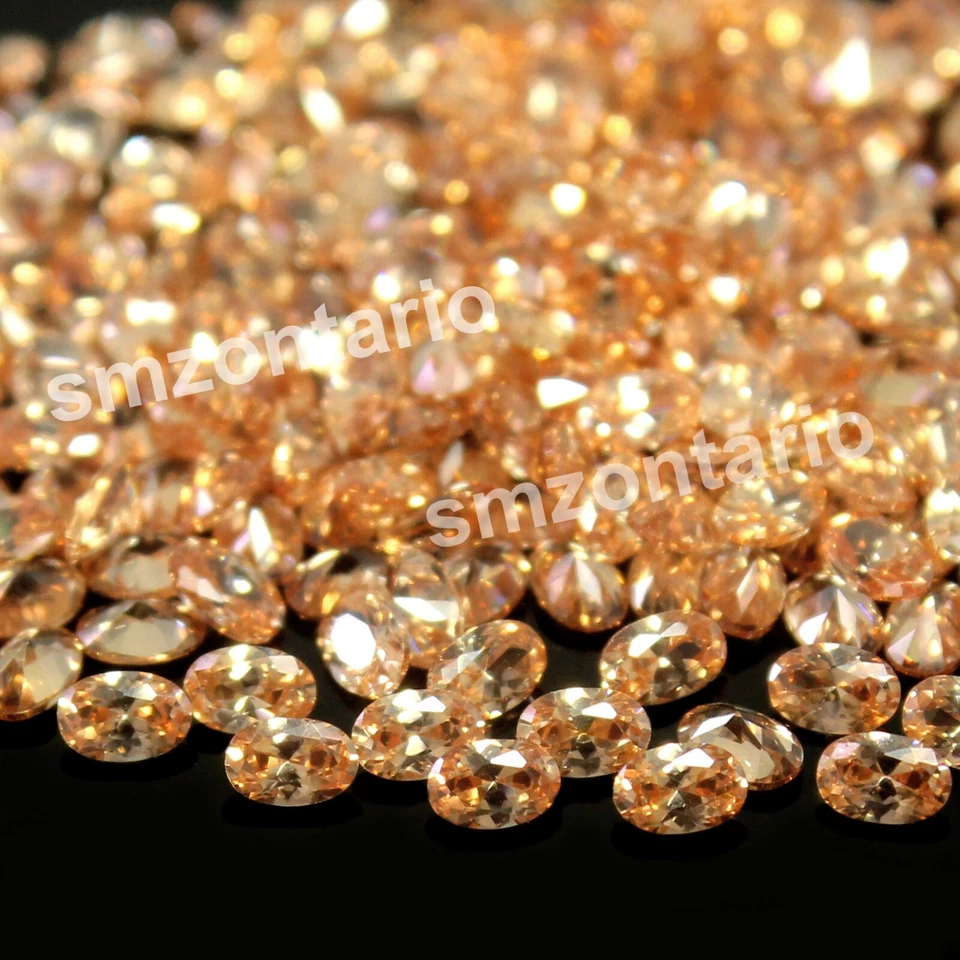 Lote de 10 piezas de piedras preciosas sueltas con forma ovalada de zafiro champán certificado natural de 5x4 mm Foto 4 de 4