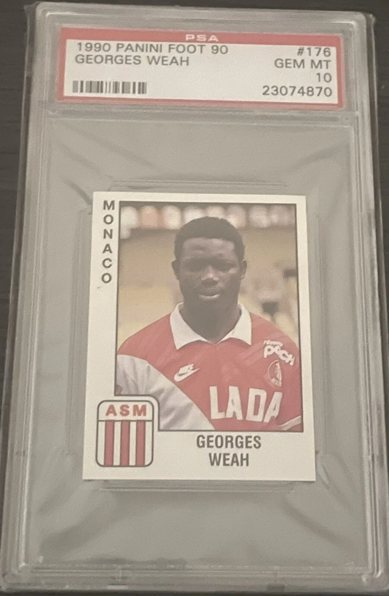 1992 FRENCH FOOTBALL Cards '93 panini George Weah ROOKIE RC #28 PSG Milan Ac EUR 68,00 - FR