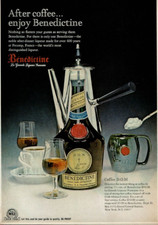 1969 Vintage Print Ad After coffee... enjoy Benedictine Fecamp, France Liqueur