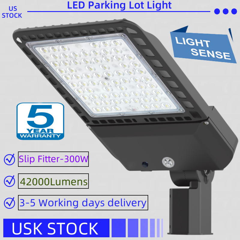 300W LED Parking Lot Lights Commercial Shoebox Pole Area
