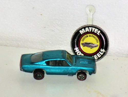 HOTWHEELS CUSTOM BARRACUDA RED LINE 1967 MATTEL USA
