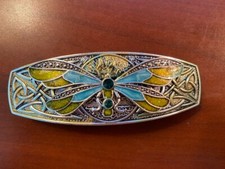 DRAGONFLY Hair Clip ART DECO STYLE Silver Barrette Celtic Knot MYELEGANTTHINGS