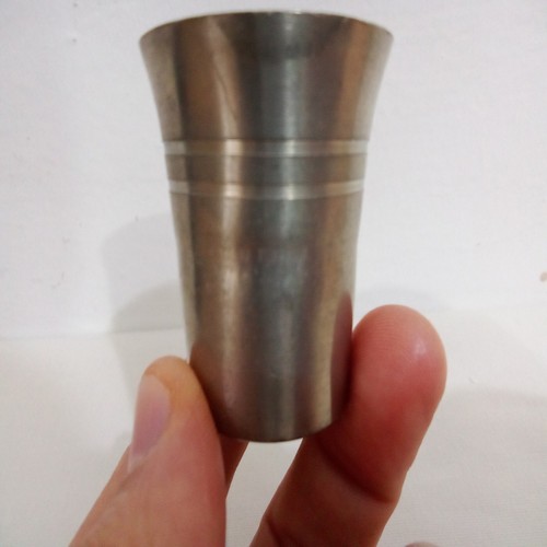 Grenningloh Vintage Pewter 95% Set 2 Liquor Vodka Cups Signed Germany 2" In Tall - Picture 2 of 10