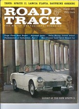 1961 Austin-Healey Sprite II, Lancia, Hawk, Alfa, in vintage Road & Track lot/2