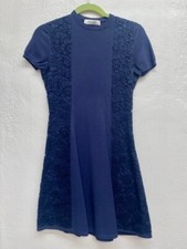Valentino Navy Lace Knit Dress - Size M