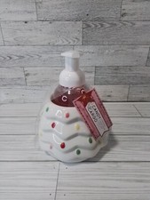  HOLIDAY WHITE CHRISTMAS TREE  FOAMING SOAP HOLDER WITH SOAP NWT