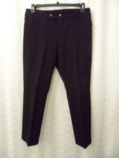 New Ralph Lauren CHAPS Dress Pants Petite 14 14P Stretch Black Flat Front Pockts