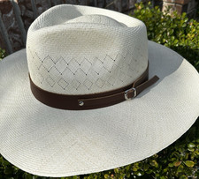 1" Brown Leather - Hat band - Men Sun Panama Hat fedora Replacement strap