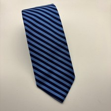 Brooks Brothers USA Repp Stripe Silk Tie Blue Navy Made in USA Mens