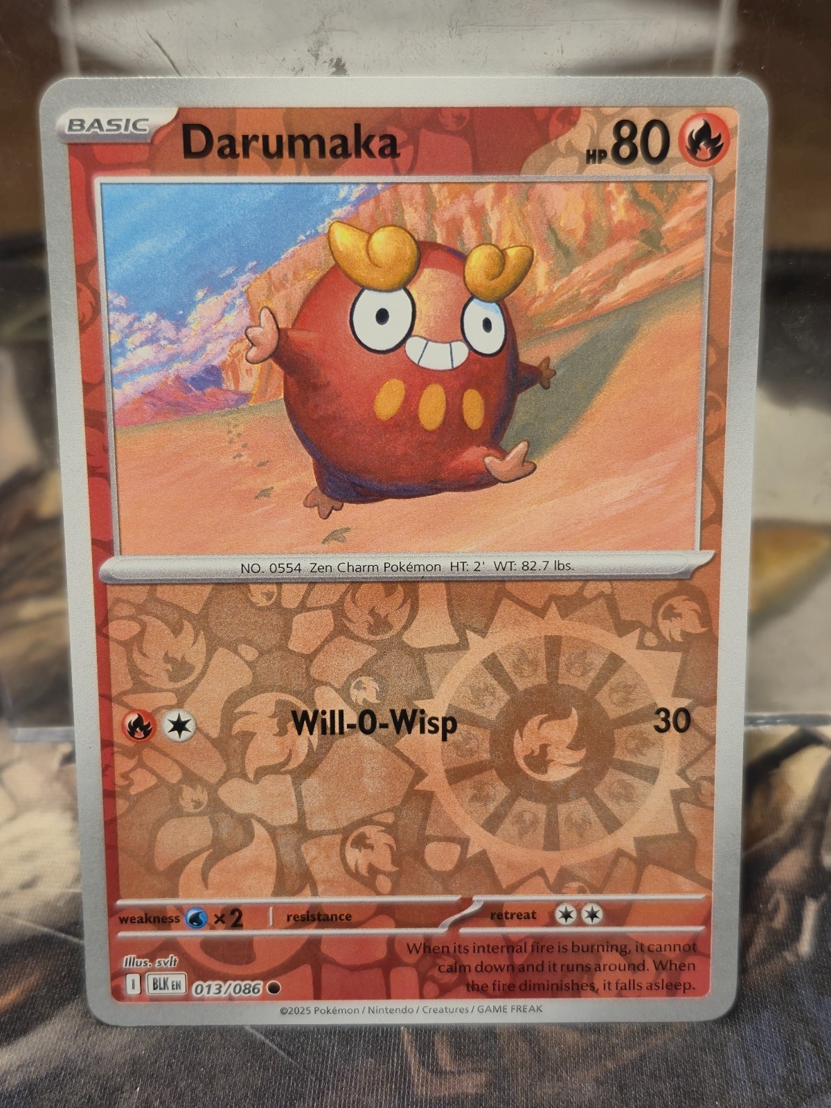 Pokemon TCG Darumaka NM Reverse Holo 013/086 Black Bolt Card Scarlet Violet Card