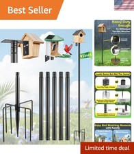 Smart Bird Feeder Pole Stand - 92 Inch Birdhouse Pole Heavy Duty Mounting Kit...