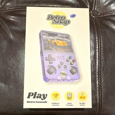 Retro Snap Play Retro Console Handheld System 3.5 IPS Purple w/Zipper Case