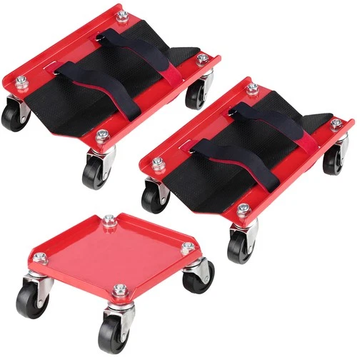 3Pcs Snowmobile Dolly Set Max Supporting up to 1500Lbs Red