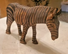 Carved African Zebra Sculpture Wood Figurine