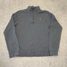 Polo Ralph Lauren Boys Pullover Quarter-Zip Grey Sweater Size XL 18-20