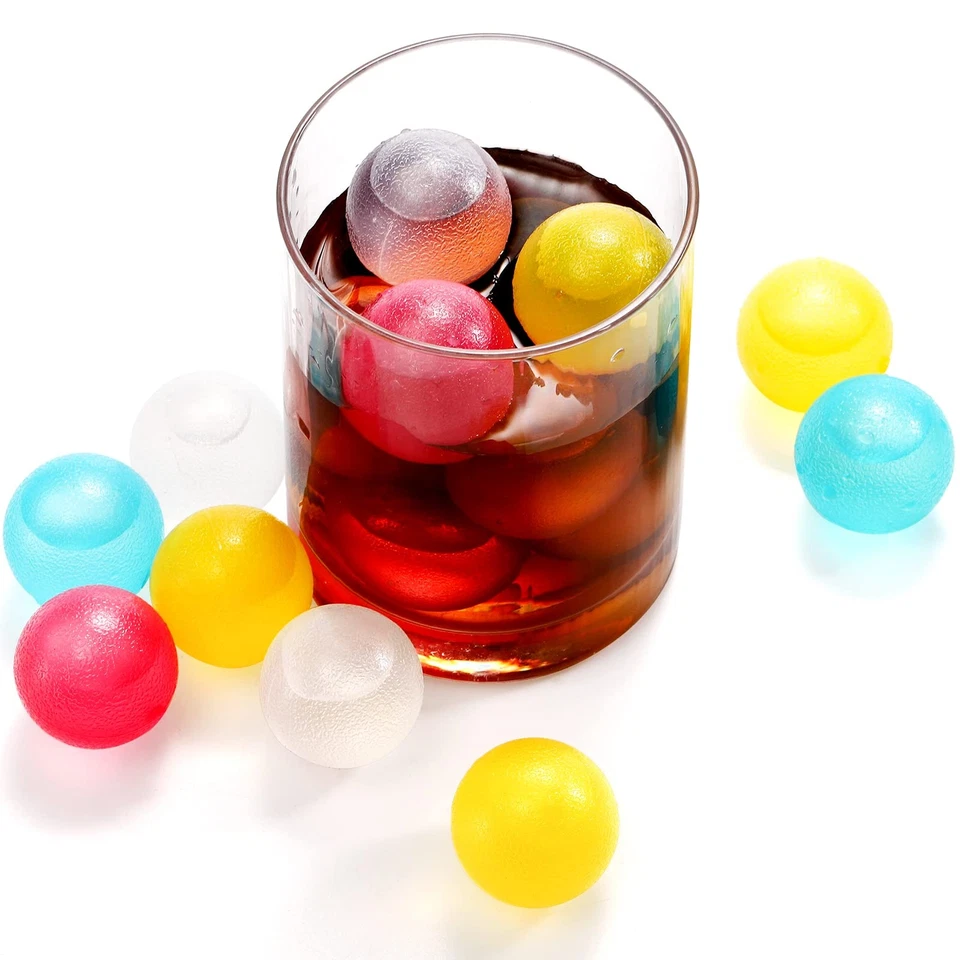 200 Pack Reusable Ice Cubes for Drinks, Colored Plastic, Round for Cocktails,... - Image 4 of 4