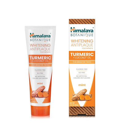Botanique Whitening Antiplaque Toothpaste, Mint Flavor with Turmeric & Coconut O