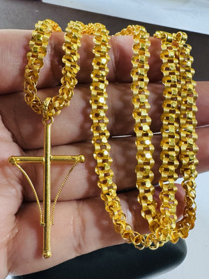 Rare 22K 916 22C Real Saudi UAE Gold 17.5”/18 inch Cross Set