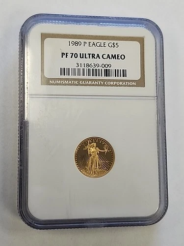 1989 P American $5 Gold Eagle, NGC PF 70 Ultra Cameo