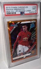 Mason Greenwood Rookie PSA 9 2019-20 Donruss Orange Laser Manchester United Card. rookie card picture