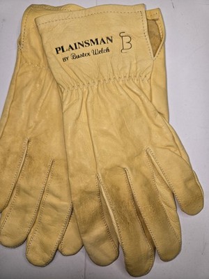 Plainsman By Buster Welch Yellow Leather Work/Driving Gloves Large 