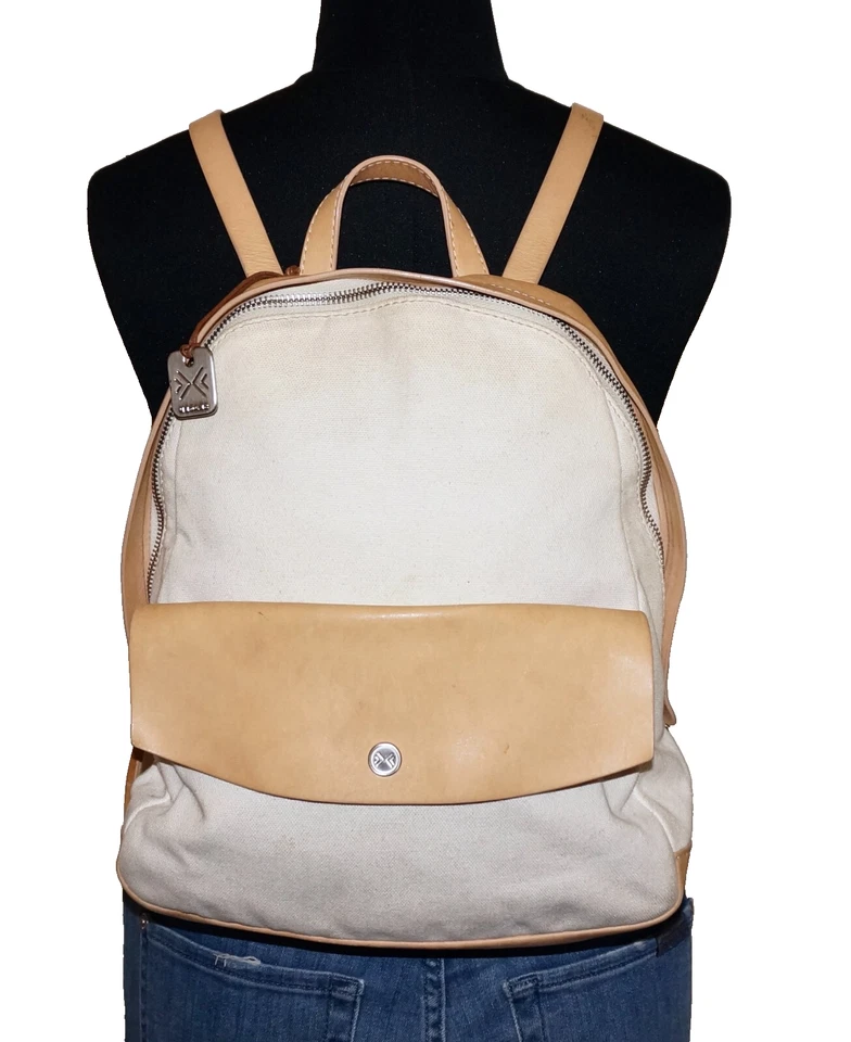 Mochila SKAGEN Marfil Lona y Cuero Tostado 12x10 *ROCES SUCIOS Foto 2 de 4