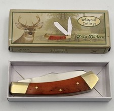 Whitetail Cutlery Daniel Boone Trapper Pocket Knife SS Blade 440 Bone Handle