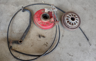 1981 Honda ATC250R Rear Drum Brake System Pedal Backing Plate Cables