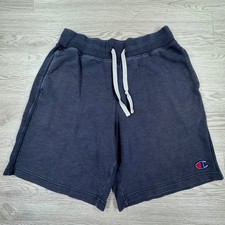 Champion Mens Shorts Sweat Shorts Navy Blue Medium Drawstring Pockets Logo Sport