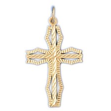 Cross Charm Pendant 14k Gold