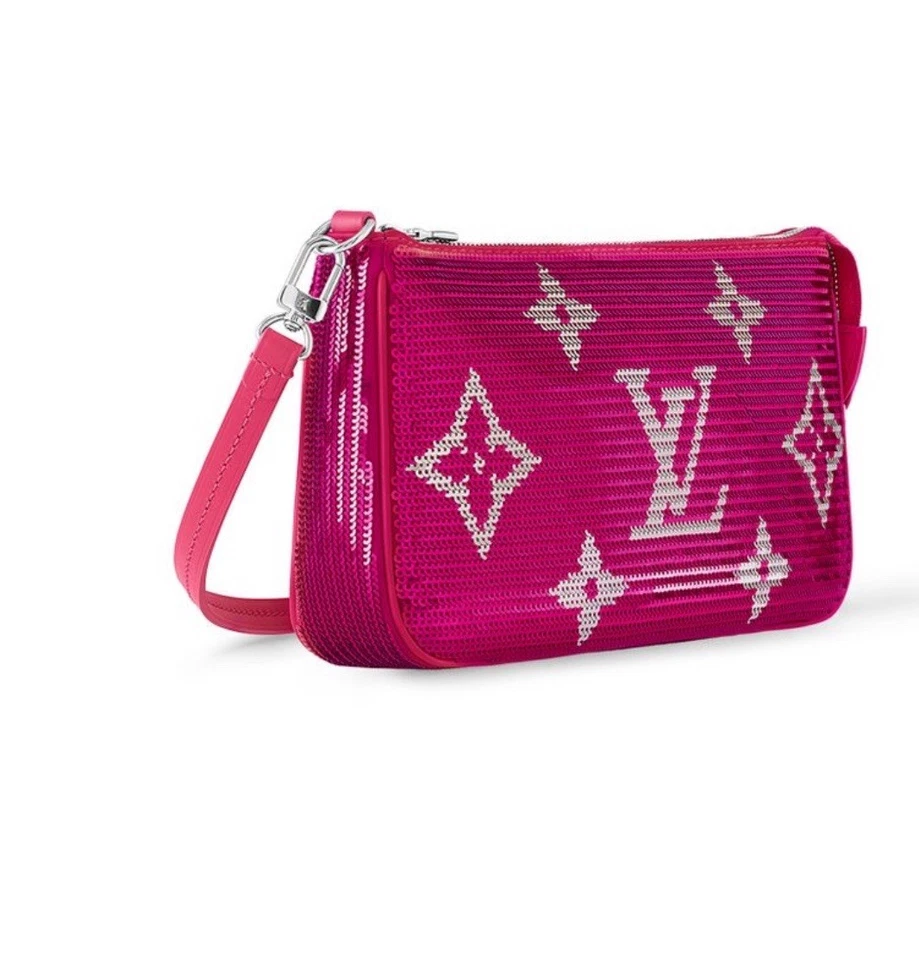 Louis Vuitton Pochette Accesorios Fucsia Lentejuelas Monograma Edición Limitada  Foto 3 de 4