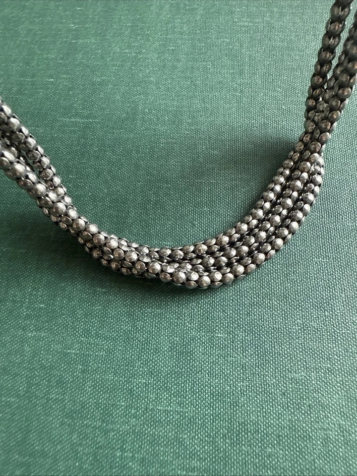 925 Italy Sterling Silver Triple Strand Necklace 17.5 Inches - Image 4 of 4
