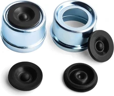 Trailer Bearing Dust Cap Wheel Trailer Axle Grease Cover 1.98" with Extra 2 Rubb
