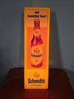 Schmidts Beer Philadelphia  Vintage Yellow Vertical Plastic Lighted Sign As Is