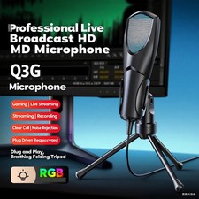 RGB USB Condenser Gaming Microphone for PC/PS4/PS5/Mac Streaming Podcasts Twitch