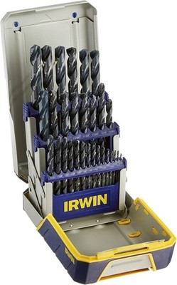 IRWIN Tools Black Oxide Metal Index Drill Bit Set with Case, 29-Piece